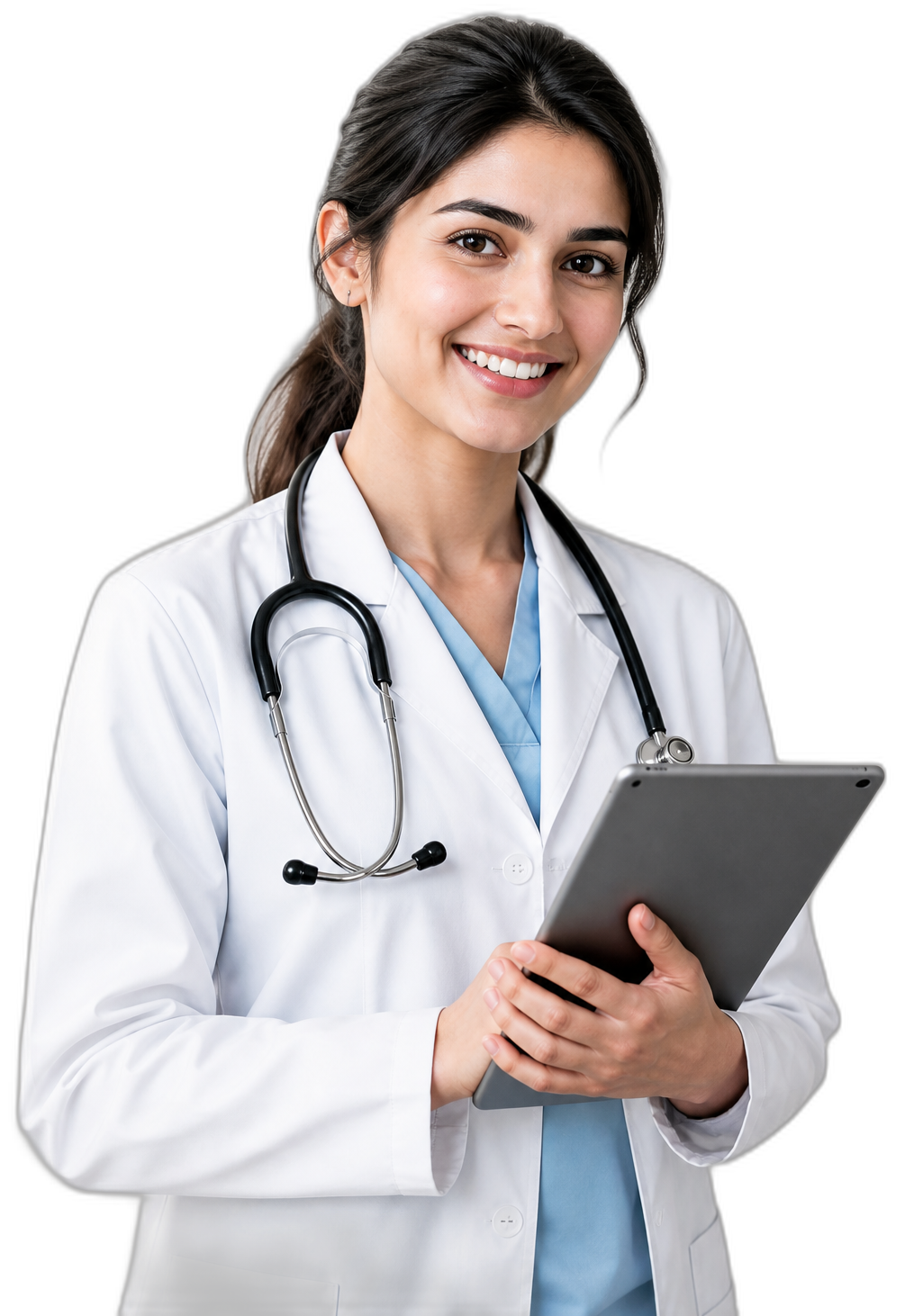 Healthcare professional with tablet